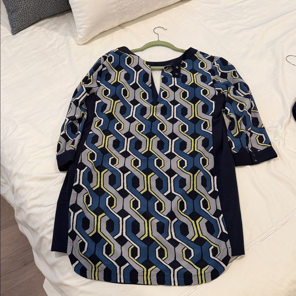 Geometric Patterned Tunic Dress